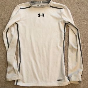 Boys white UA long sleeve shirt